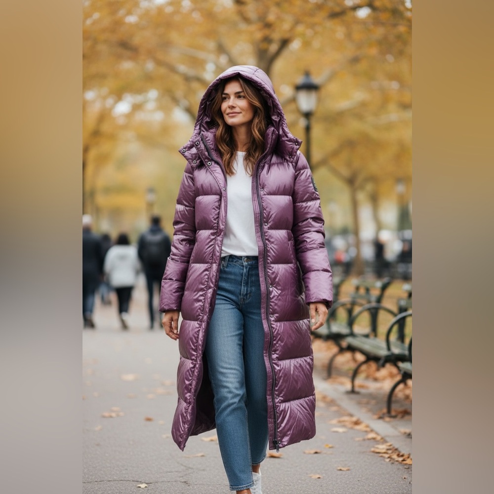 Sanctuary Burgundy Puffer Jacket